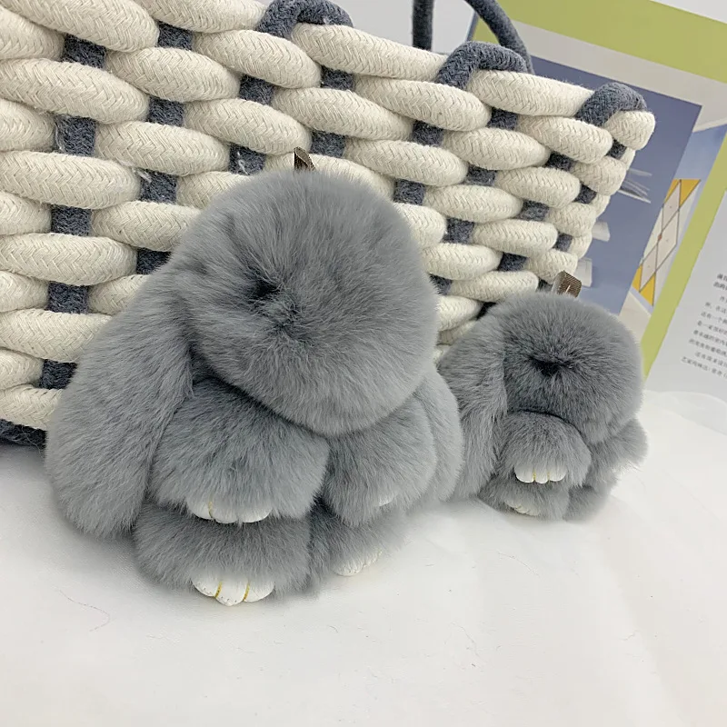 Брелок из меха кролика 15 см