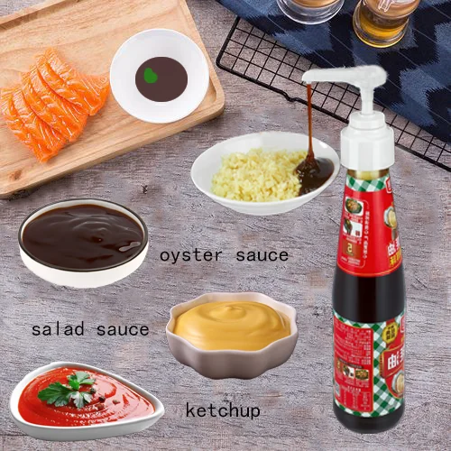 Good quality PP plastic kitchenware with/without protect cover nozzle thick pulpy Sauce press Pump