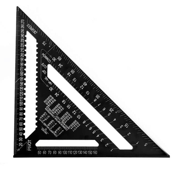 Высококачественная Метрическая алюминиевая многоугловая линейка измерительный транспортир деревообрабатывающая плотничная треугольная линейка