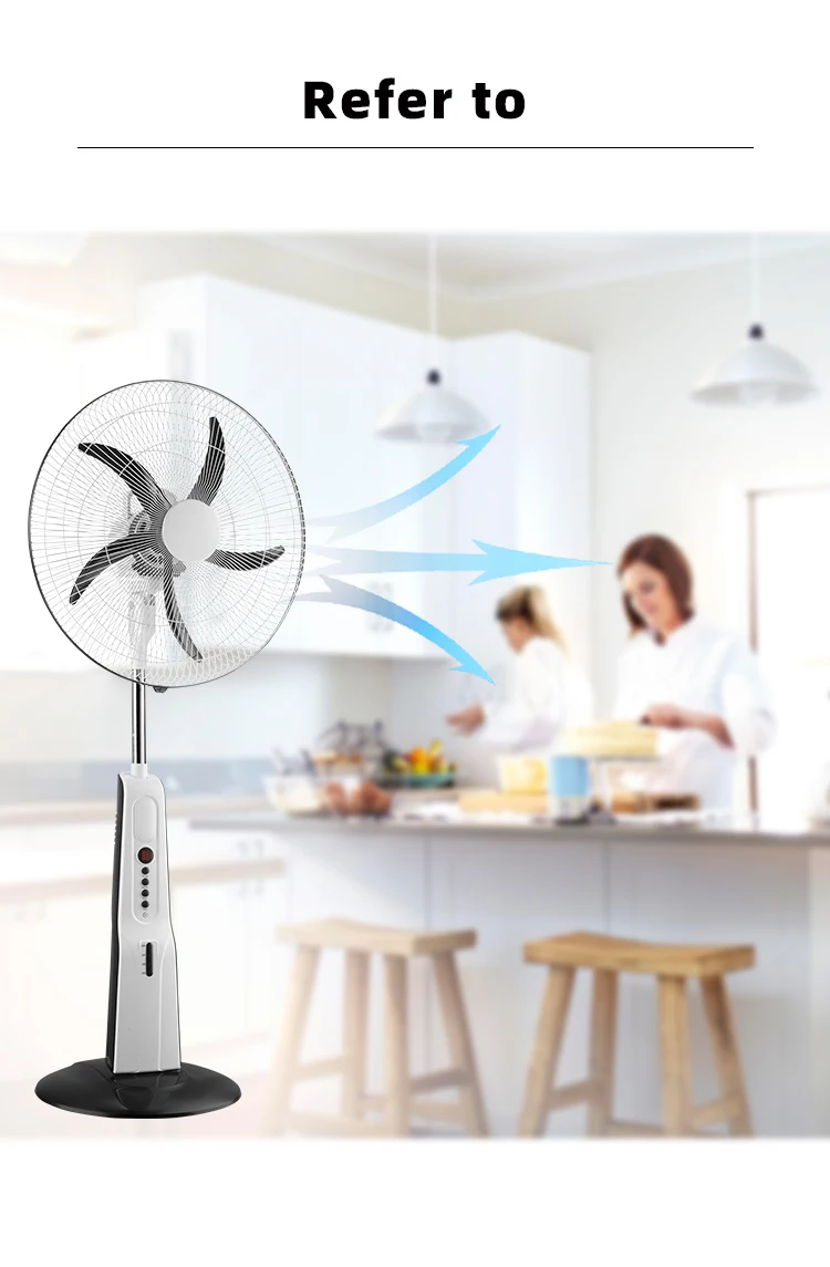 Rechargeable Electric 16 Inch Standing Solar Power Fan 12 V Air Circulation Cooler Pedestal  Home National Fan
