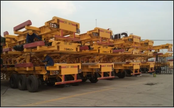 CIMC Lowtest price used 2 3 4 axle capacity 30 to 100t 20ft 45ft 40ft hot sale container truck flatbed semi trailer
