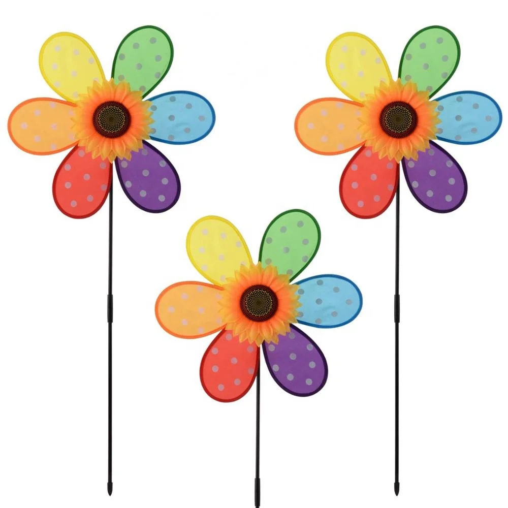 Красочный Подсолнух ветряная мельница ветряной Спиннер детские игрушки украшение для дома сада двора
