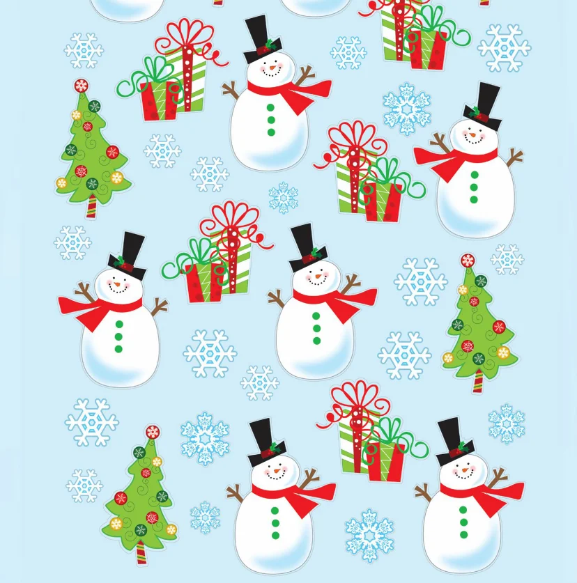 Wholesale Price Christmas Decoration Sticker Snowflakes Claus Reindeer Snowman Xmas Sata Paper Sticker