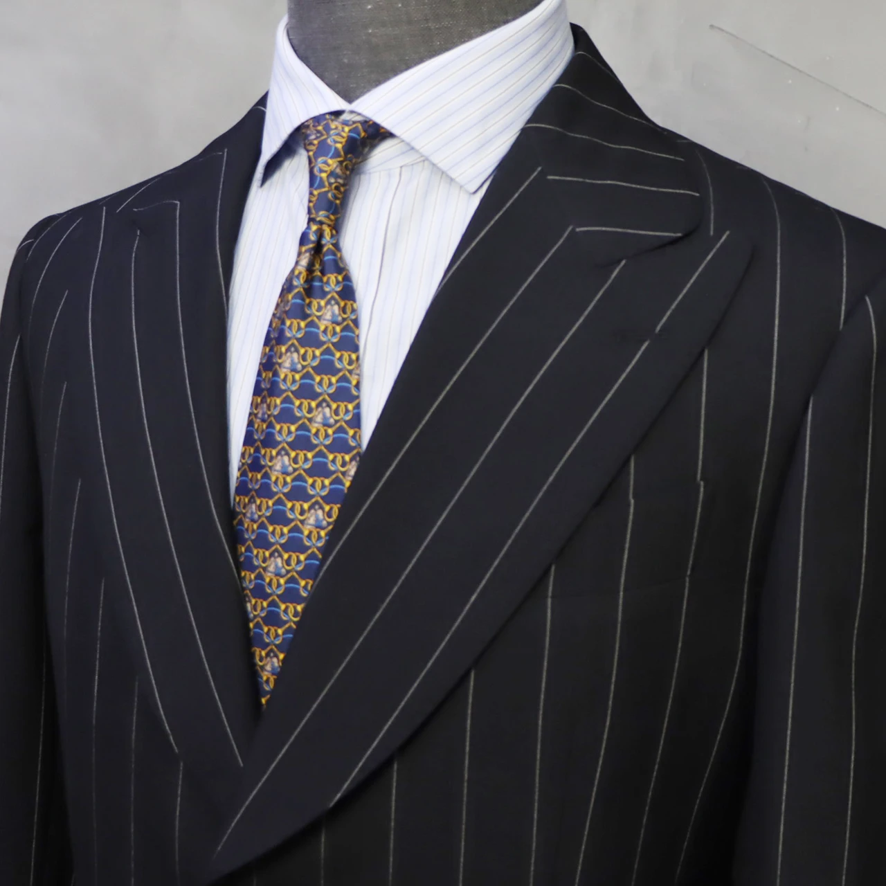 MTM Tailor Custom British Style Suit Bespoke  Striped Business Mens Suit 100% Wool For Tailor Shop 2 Piece Set