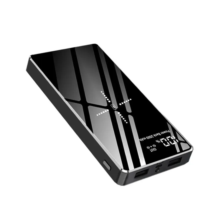 Беспроводное зарядное устройство для быстрой зарядки 20000 мАч power bank портативный зарядное устройство, зеркало, 20000 мАч светодиодный power bank 20000 мАч