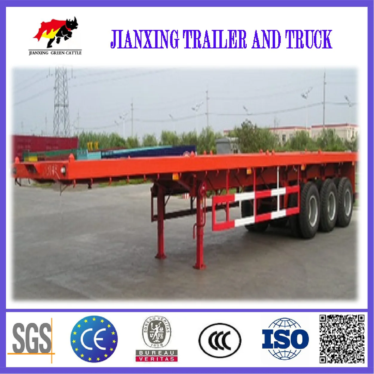 Condition New flatbed semitrailers for sale 3 axle 40ft flatbed semi trailers professional flatbed trailers