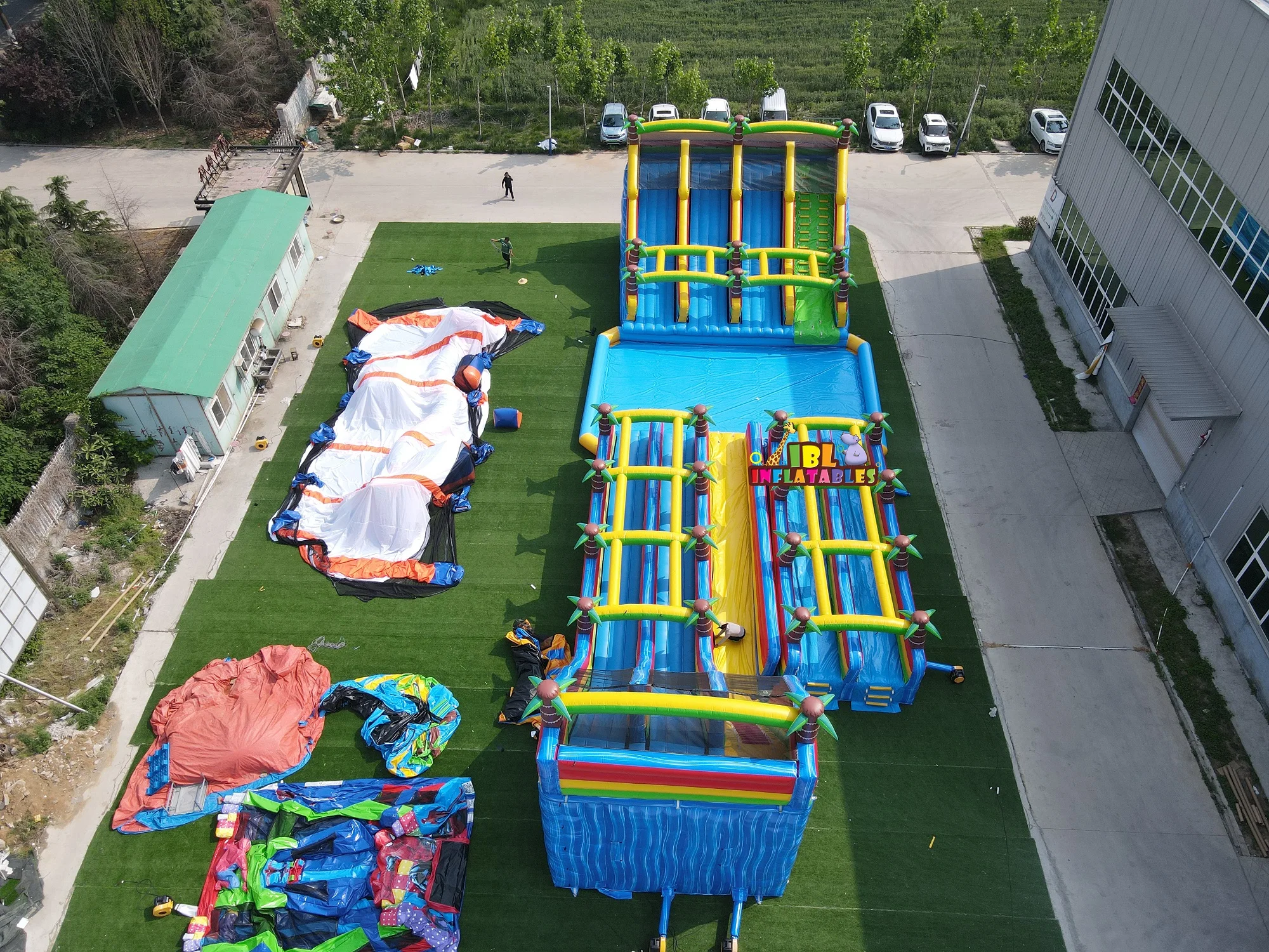 0.55MM PVC Inflatable Waterslides For Rental Business