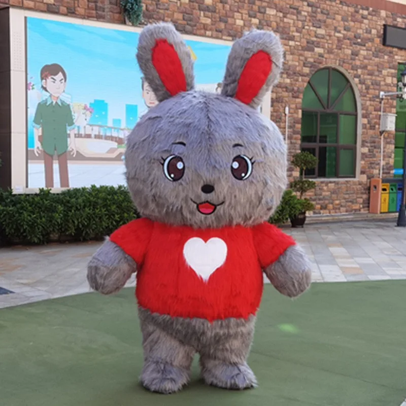 New Year inflatable rabbit cartoon doll costume Chinese zodiac Rabbit mascot activity performance props panda doll costume