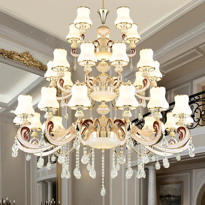 Modern Round Iron Retro Luxury Designer Decoration K9 Crystal Chandelier Pendant Light Luminaire Led For Villa Hotel Project