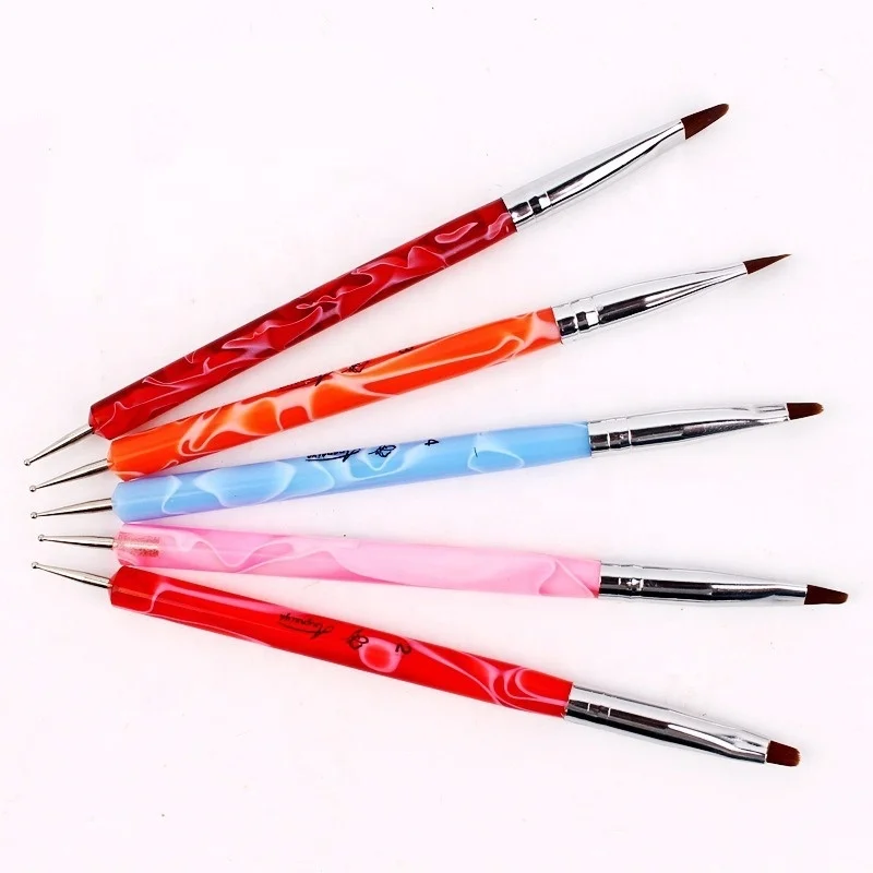 New pen set double head dot drill pen pull line painting nail supplies salon gel nail brush manicure