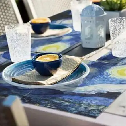Monet Van Gogh Pvc Table Mat Oil Painting Wind Waterproof Creative Western Table Mat