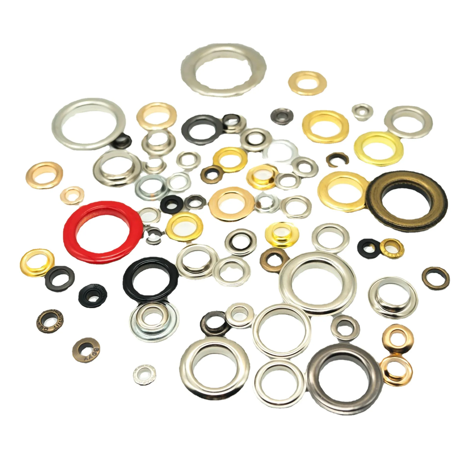 KingMing Customized Eyelets Custom All Sizes Available Stainless Steel and Brass Metal Grommet Garment Eyelets
