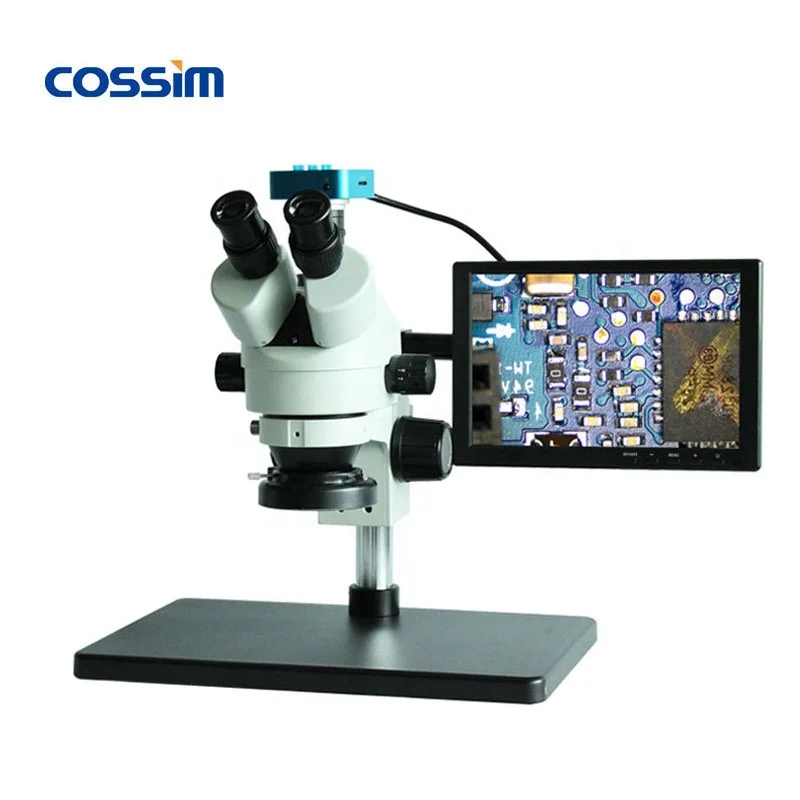Цифровой стереомикроскоп, тринокулярный микроскоп, совместимый с HDMI, USB, 16 МП, с ЖК-дисплеем 10,1 дюйма, для печатных плат