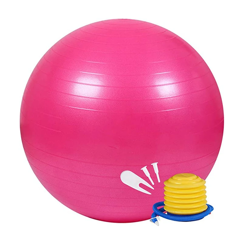 Custom Logo OEM Gym Yoga Ball 45cm55cm65cm75cm Inflatable Ball For Yoga And Pilates - with Pump PVC Yoga Fitness Ball