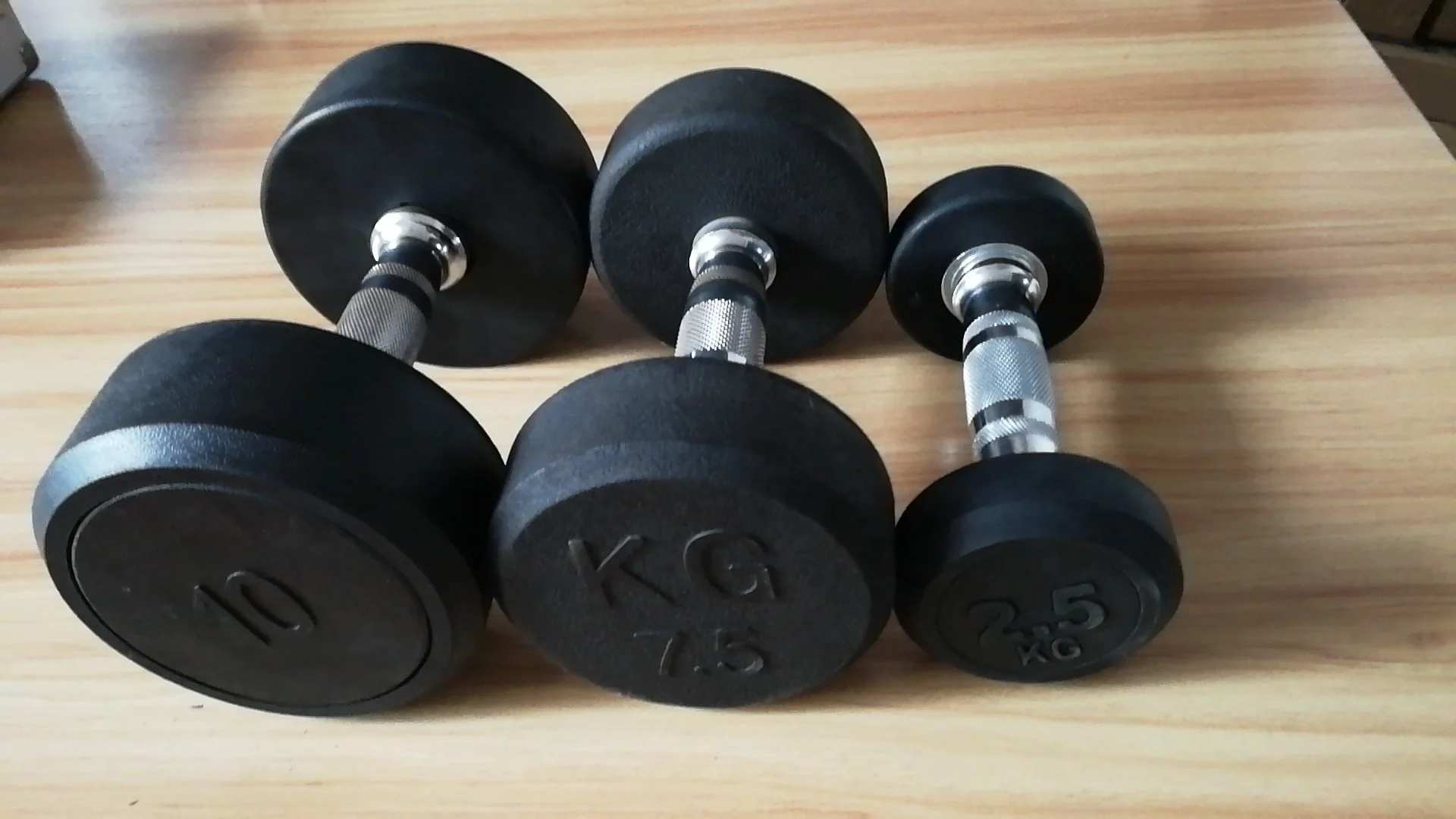 Free Weight Dumbbell Set,Black Fixed Rubber Dumbbell Set,Weight Lifting Adjustable Dumbbell