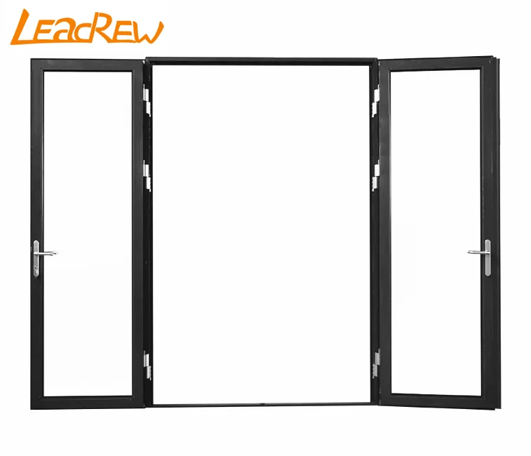 Tempered Glass Double Leaf Aluminum Swing Door Modern Aluminum Home Doors Casement Door