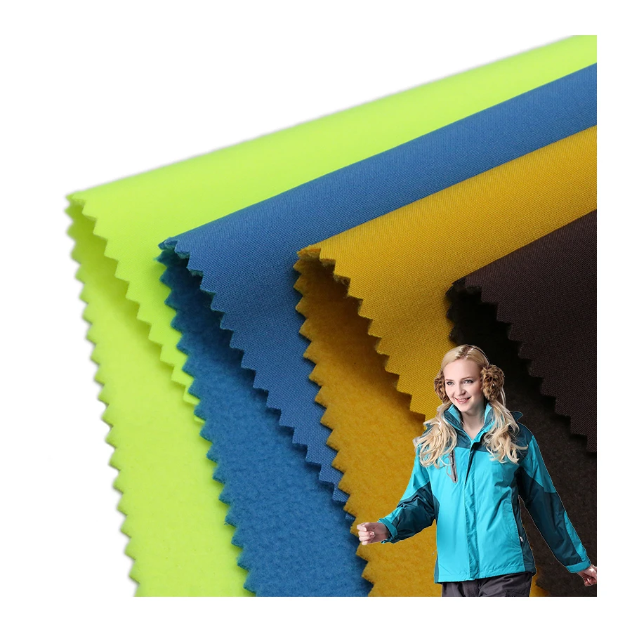 Ветрозащитная теплая дышащая 4Way стрейчевая Водонепроницаемая Полиэстеровая ткань флисовая мягкая ткань для лыжного костюма куртки