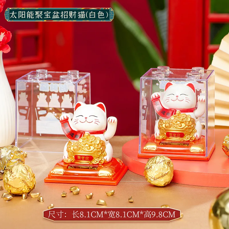 Lucky Cat Sculpture plastic lucky cat automatic Shake hands car office home opening housewarming gift creative decoration