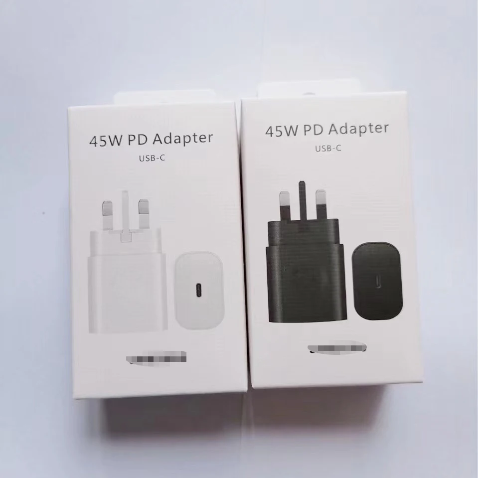 Original Box 45W Charger For Samsung Charger US/EU/UK PD USB C Adapter Type c Travel Charger Cable For Samsung S20 S21 Note 10