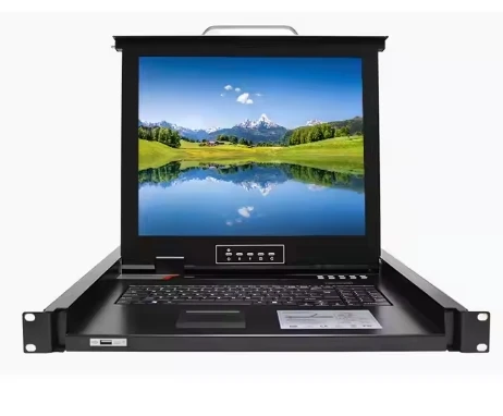 Support USB+VGA local console DC and AC dual power input 19inch 1U rack mount 15 inch 1port/4ports/8ports/16ports LED KVM switch
