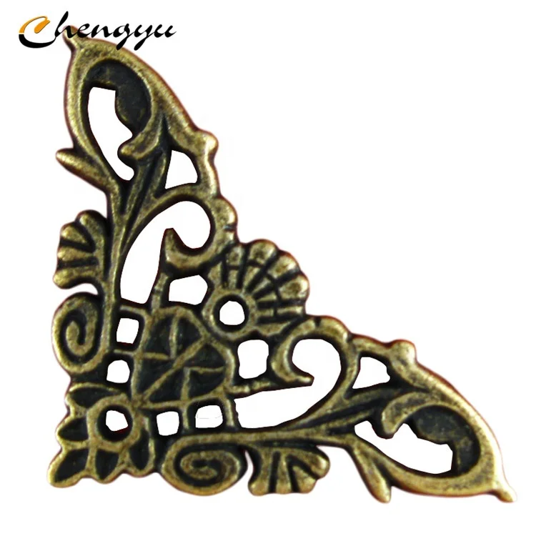 Декоративная деревянная рамка для ящика, мебели, металлические углы, протекторы, фурнитура, угловая книга, альбом для скрапбукинга, защита углов с цинковыми краями