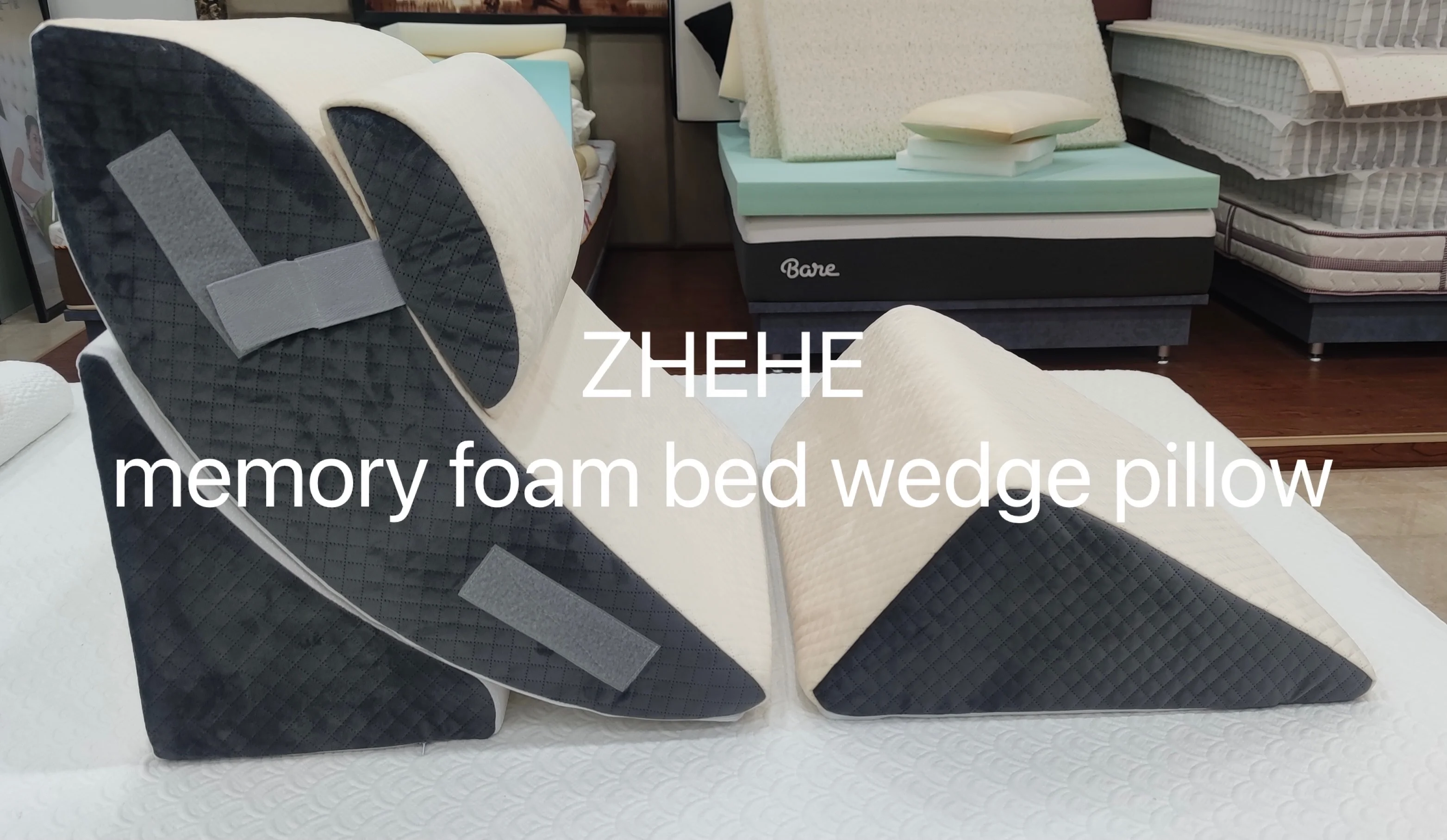 Wedge Pillow for Sleeping Orthopedic Adjustable 4pcs Bed Wedge Foam Pillow Set  for Back & Leg Pain Relief