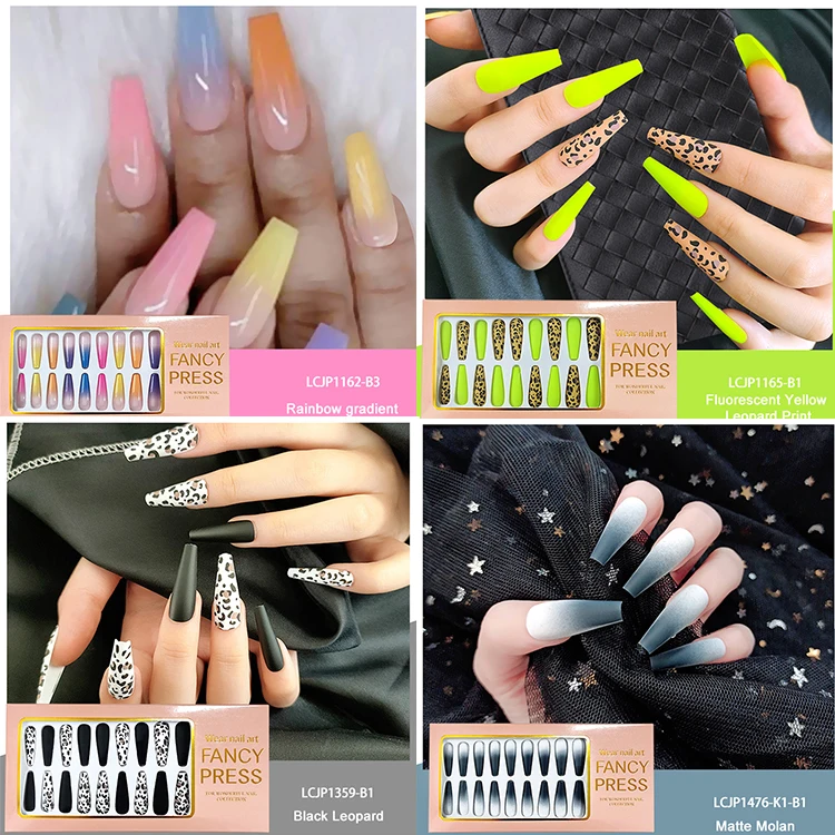 Fashion Quality European Style Yellow Butterfly Ballet Full Cover False Nails Suppliers