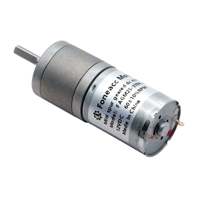Low Noise Long Lifetime 25mm Gm25-310 Gm25-370 Dc 3-24vdc Carbon Brush Gear Motor
