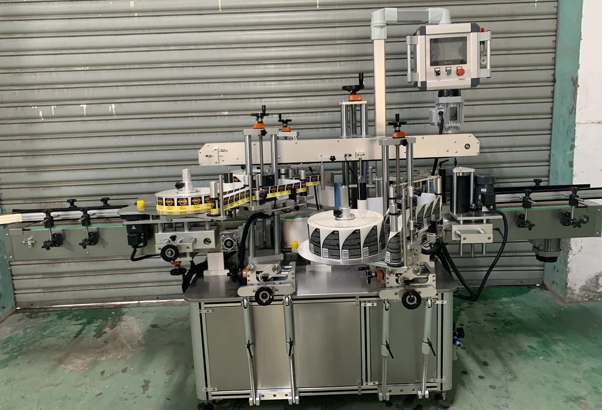 Automatic 5 gallon container drum barrel labeling machine for bucket big carton two sides labeler applicator