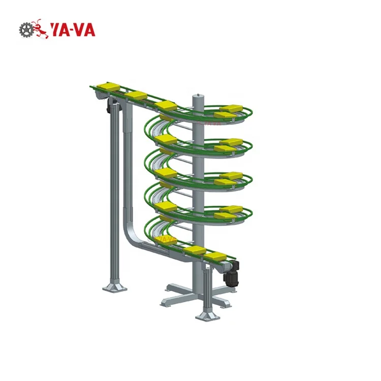 2022 YA-VA chain width 83mm 103mm spiral chain conveyor for light products handling material equipment spiral elevator