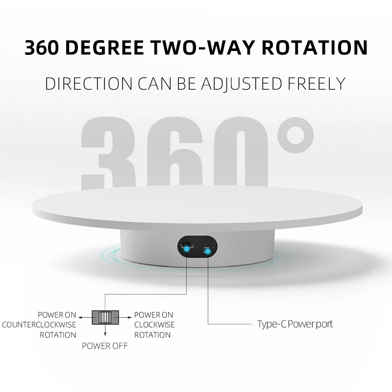 Photography LED light Turntable-BKL Rotating display stand electric turntable for Watches and Jewelry Display Diameter 40cm