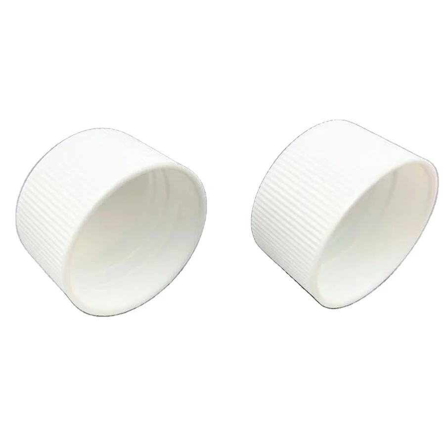White color Plastic Ribbed 20mm,24mm,28mm Screw Cap  PP plastic lid  screw cap with gasket for bottle caps cover