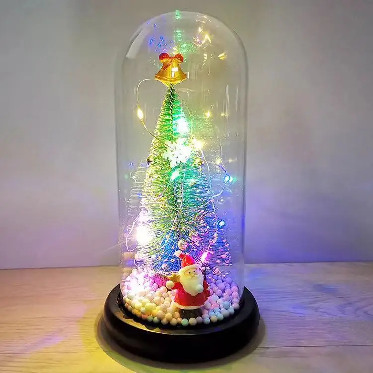 Christmas festival glass crafts girls santa claus decoration crafts flowers fashion craft manufacturers wholesale glass domes