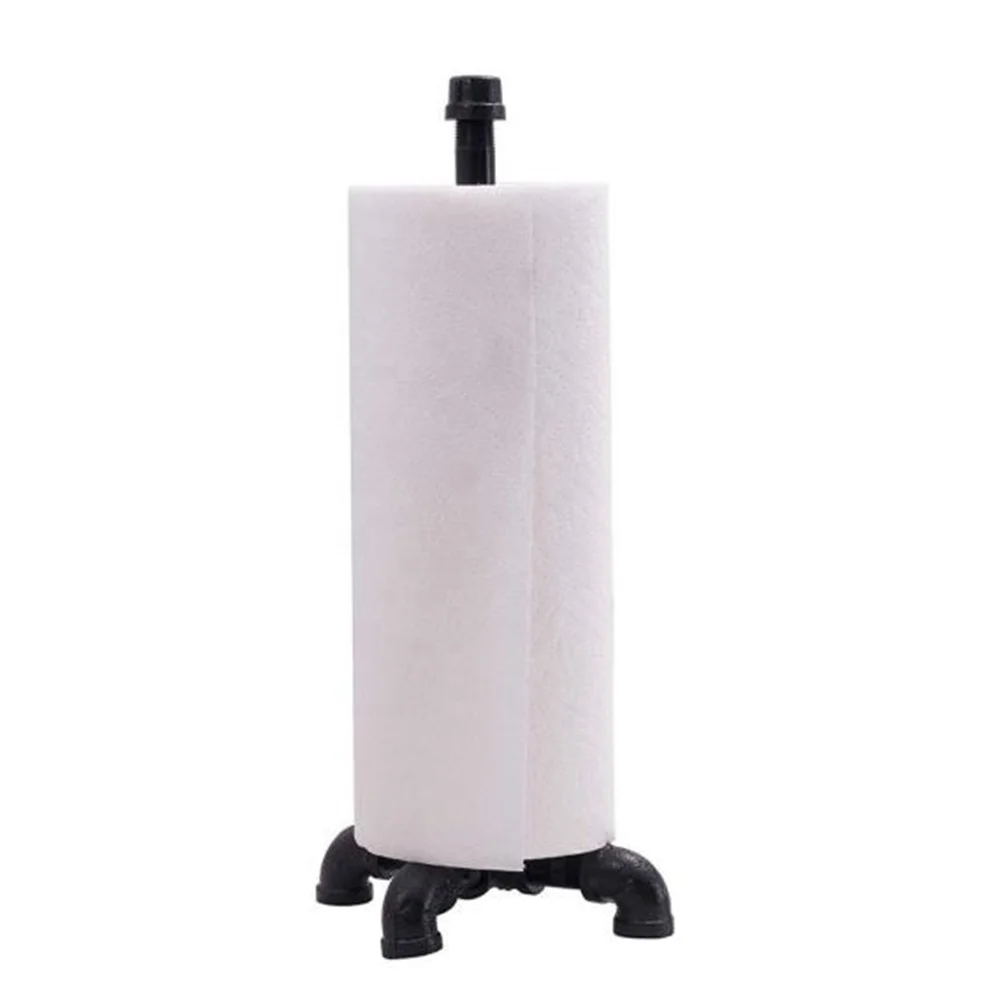 Black Electroplated Industrial Pipe Paper Holder Paper Holder Tissue Stand Funny Toilet Paper Kitchen Towel Holder