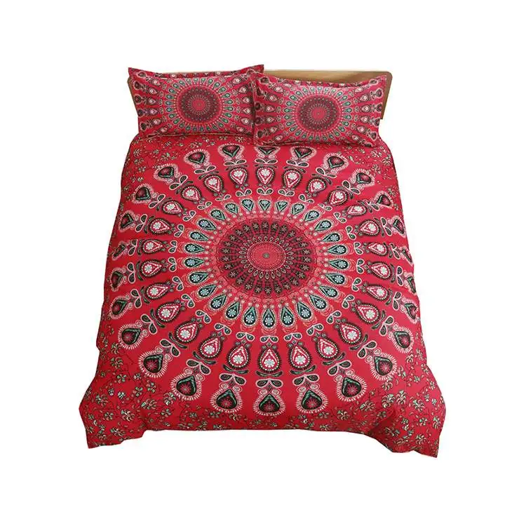 Wholesale Soft Breathable Quilt Duvet Cover Coverlet Top Dressing Cotton Indian Mandala Tapestry Bed Spread Bedding Set