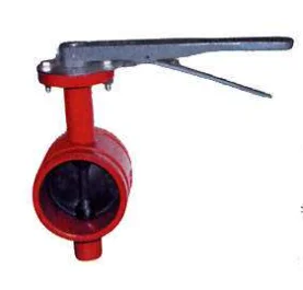 ASTM A536 rubber Grooved Butterfly valve Manual Ductile iron butterfly valve  grooved end   fire safe fire fighting