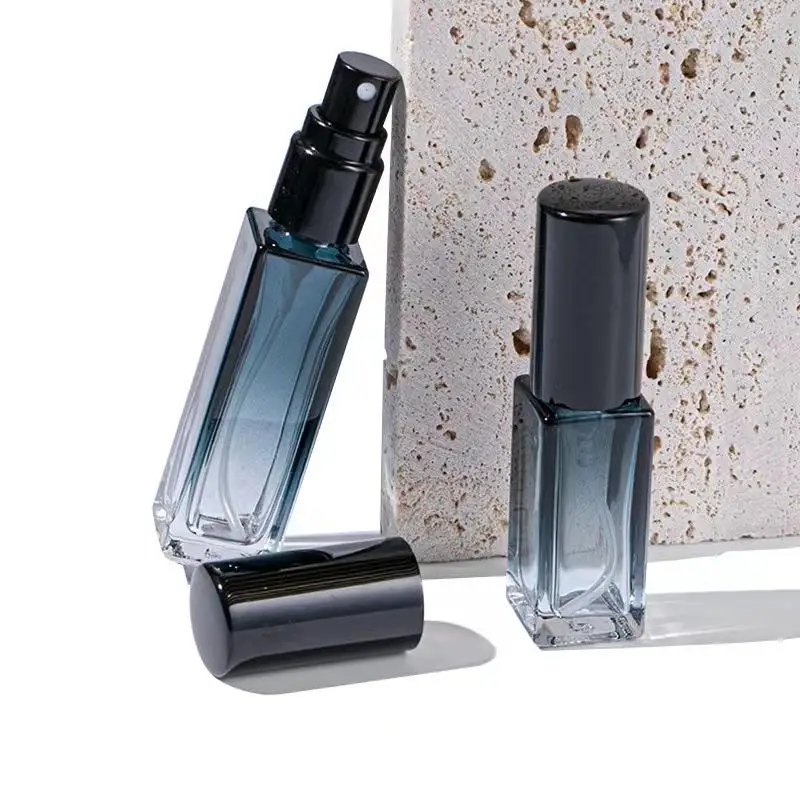 QFS Mini Travel Perfume Atomizer Blue Refillable 5/8/10/20/30ml Small round Square Oil Bottle Mosquito Repellent on-the-go Use