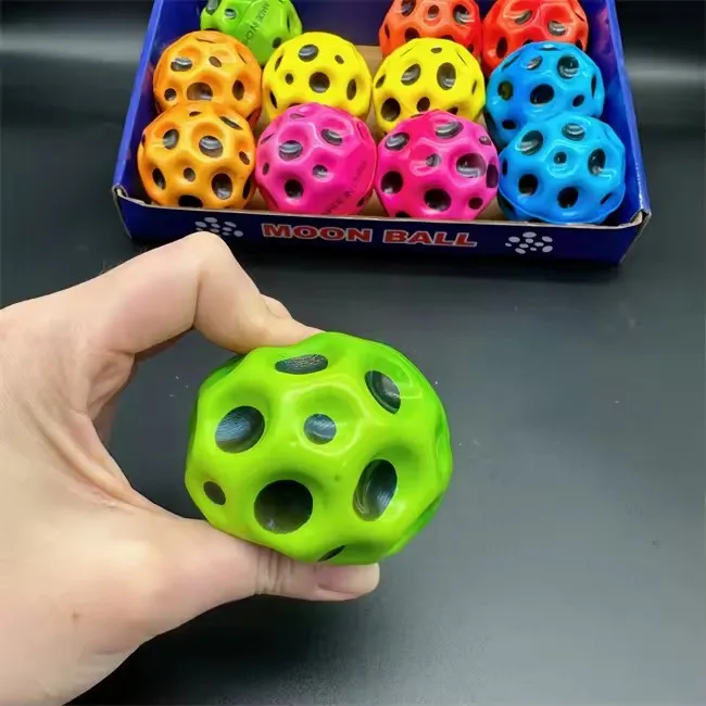 Moon Ball High Bouncing Balls 6.3 6cm PU Foam Custom Pet Toy Sport Outdoor Squeeze Bouncy Ball