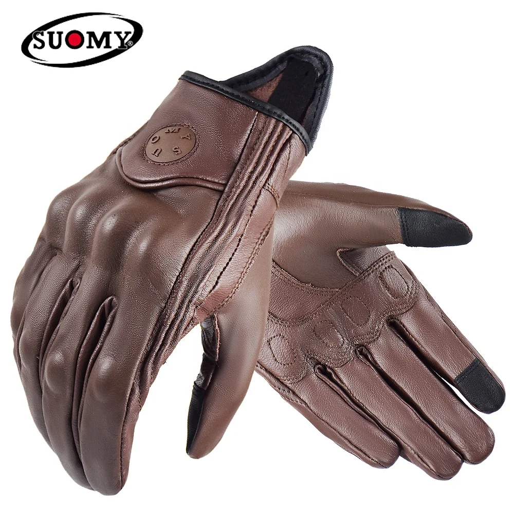 Women Motorbike Gloves Genuine Leather Motorcycle Protective Gloves Goatskin Biker Scooter Cycling Gloves