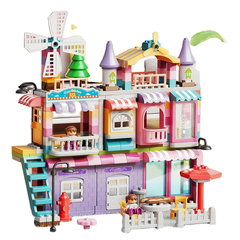 Innovative 216pcs Mini House Princess Castle Building Blocks New Villa Architecture Toys for Girls Box Packed Model Dream Tale