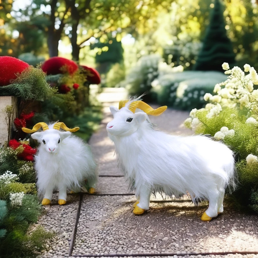 Simulation Goat Characteristic Gifts Home Decorations Imitation Fur Handicraft Ornaments for Garden Use