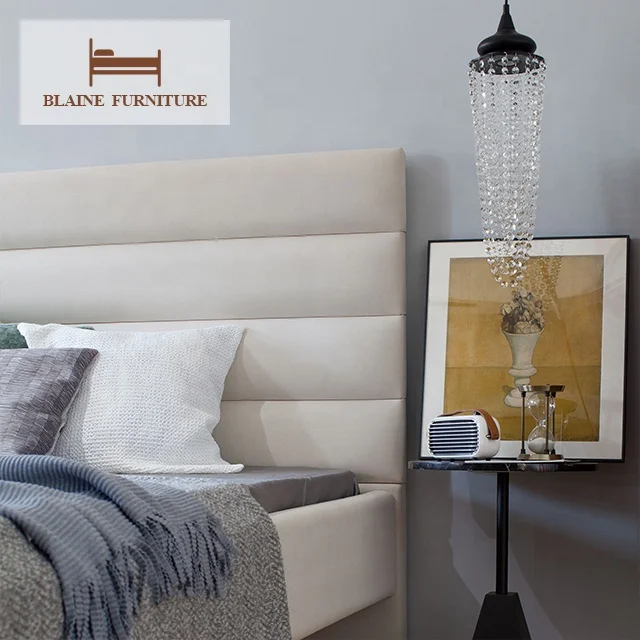 Comfort Beauty Style Modern Girl Fabric Single Platform King Queen Size Bed Frame Up-holstered Beds Set Bedroom Furniture