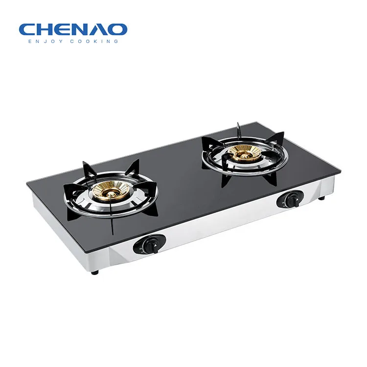 Плита Газовая с 2 горелками из закаленного стекла 7 мм
