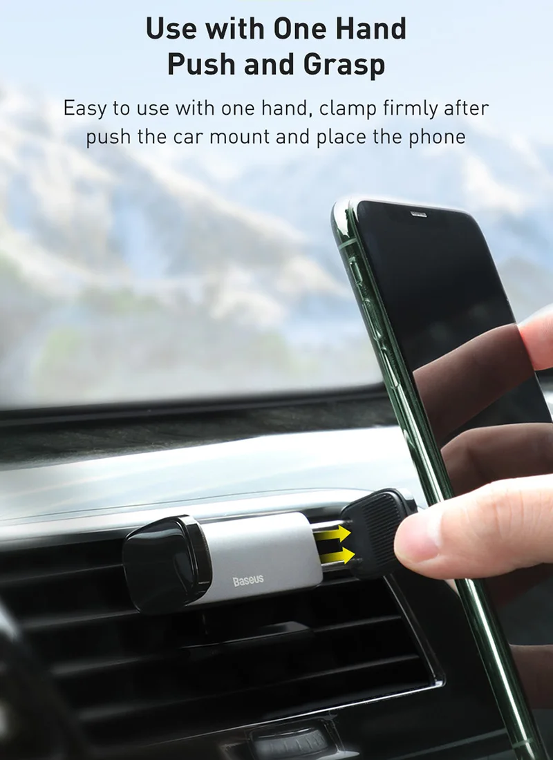  Dropshipping Air Outlet Auto Mount Support For 4.7-6.5 Inch Iphone Xiaomi Mobilephone Adjustable Car Phone Stand Baseus