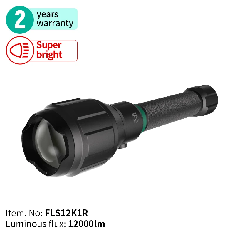 Мощный перезаряжаемый водонепроницаемый фонарик с защитой от воды ALS 12000 люмен