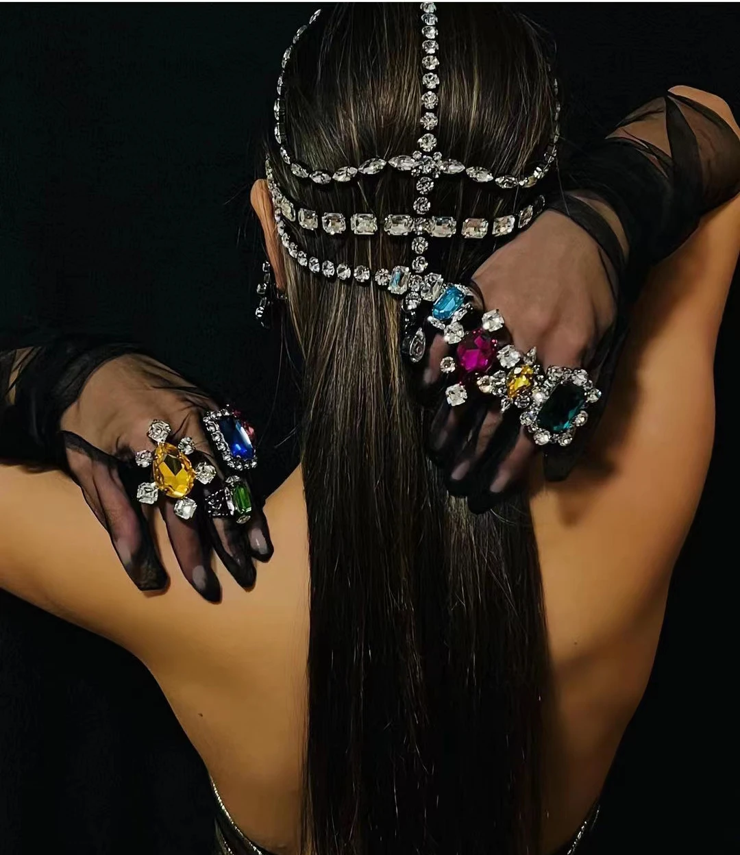 Fashion Jewelry Big Diamond Engagement Rings for Women Opening Adjustable Crystal Rings Wedding Rings Women