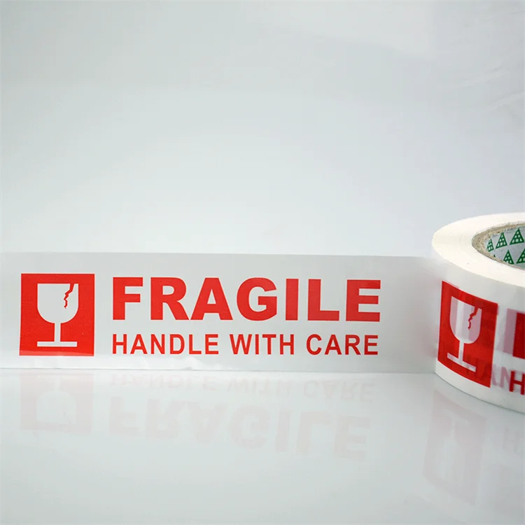 Branded Suppliers OPP Packaging Adhesive Cello Jumbo Roll Shipping Custom Logo Printed Clear Fragile Plastic Bopp Packing Tape