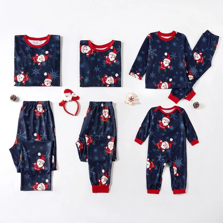 New fashion funny christmas pajamas for adults child baby onesie family pijama sets long sleeve