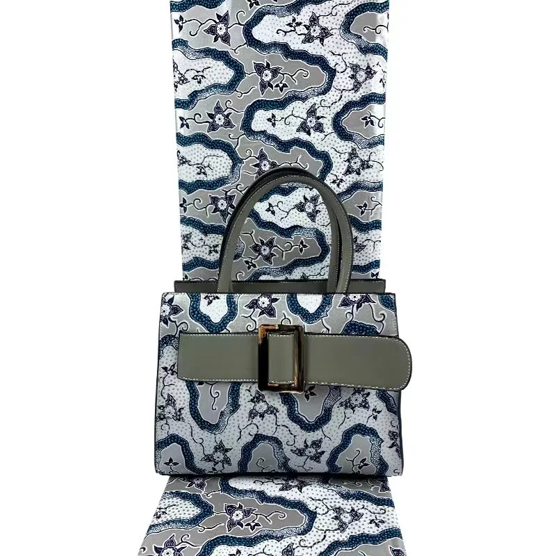 New styles 100% cotton printed fabric 6 yard/lot ankara wax with big bag for women set