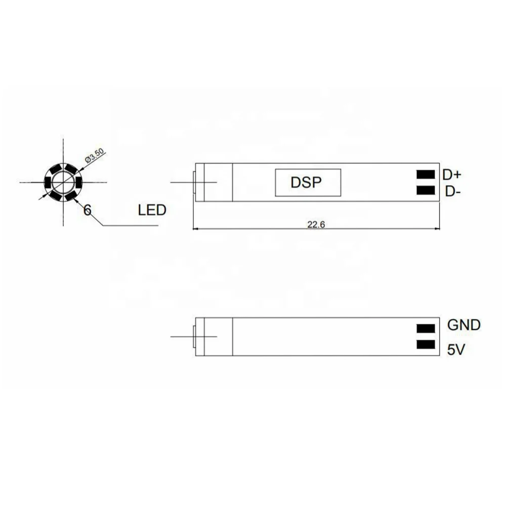 3.5mm 720P 60degree LED USB Endoscope OEM Customized Oral Ear Endoscope Lens  CMOS Micro Board Driver USB Camera Module